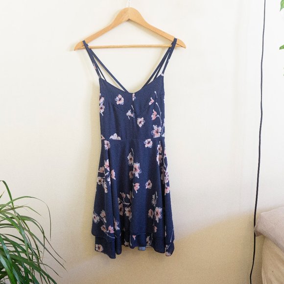 Strappy Blue Floral Sun Dress - Picture 3 of 5